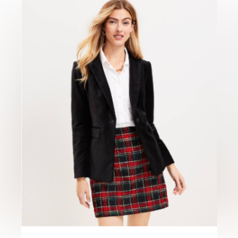 LOFT Elegant Black Velvet Blazer.